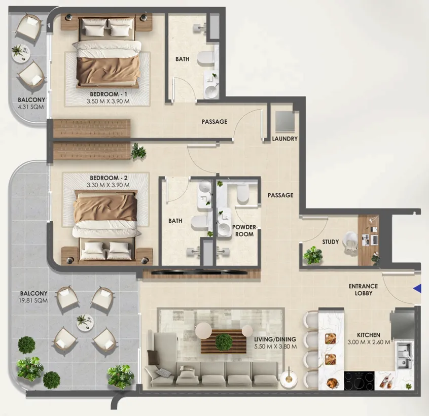 NAMO Development Vivida Residences floor plan