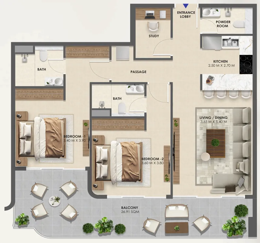 NAMO Development Vivida Residences floor plan