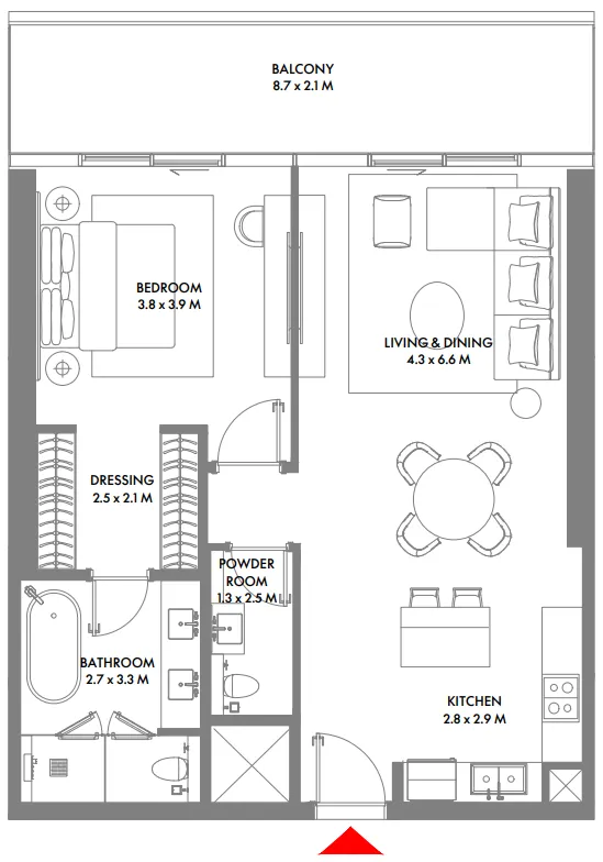 Arada W The Residences by Arada floor plan