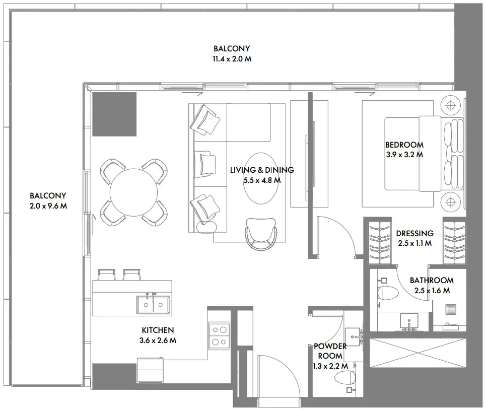 Arada W The Residences by Arada floor plan
