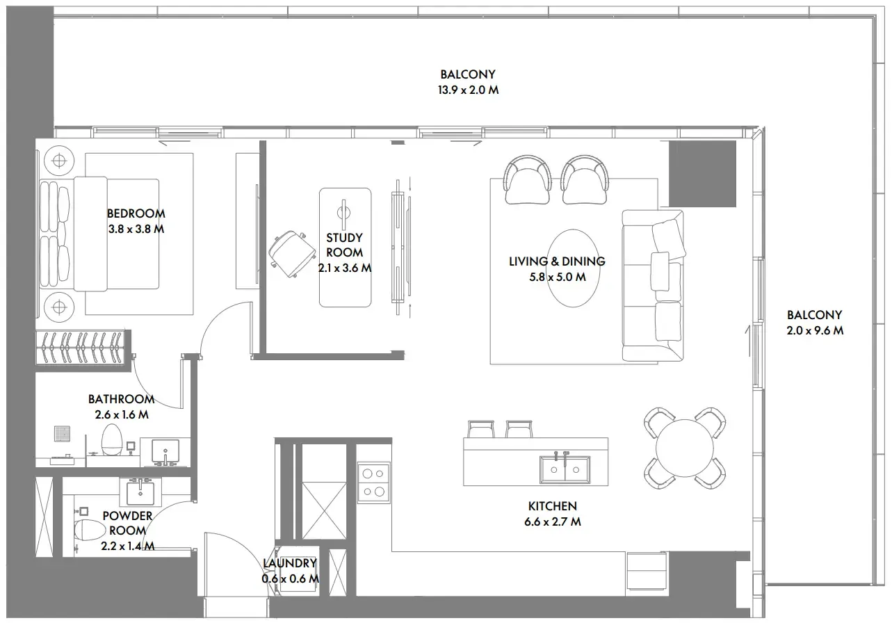 Arada W The Residences by Arada floor plan