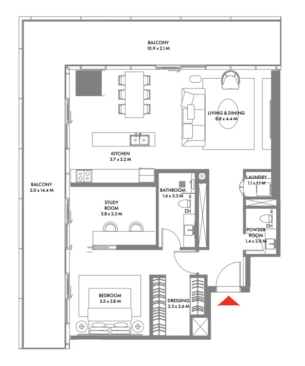 Arada W The Residences by Arada floor plan