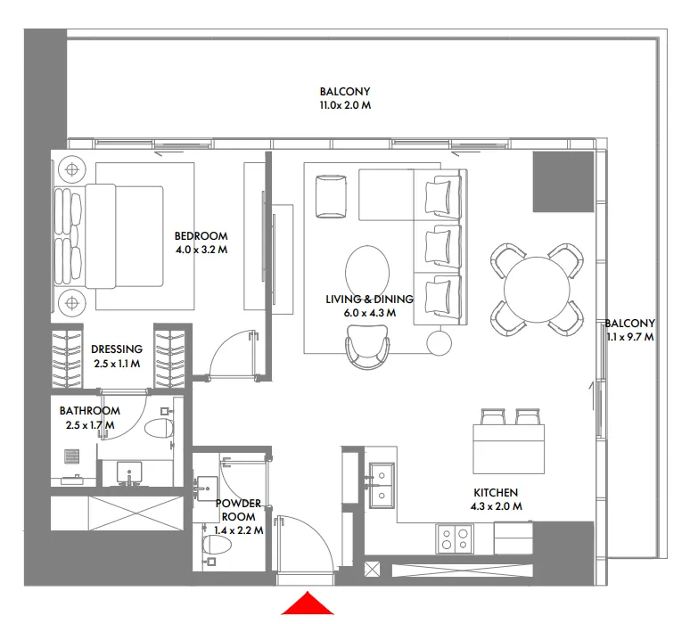 Arada W The Residences by Arada floor plan