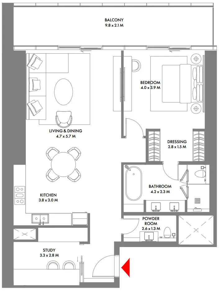 Arada W The Residences by Arada floor plan