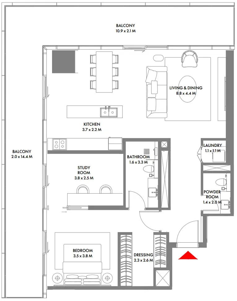 Arada W The Residences by Arada floor plan