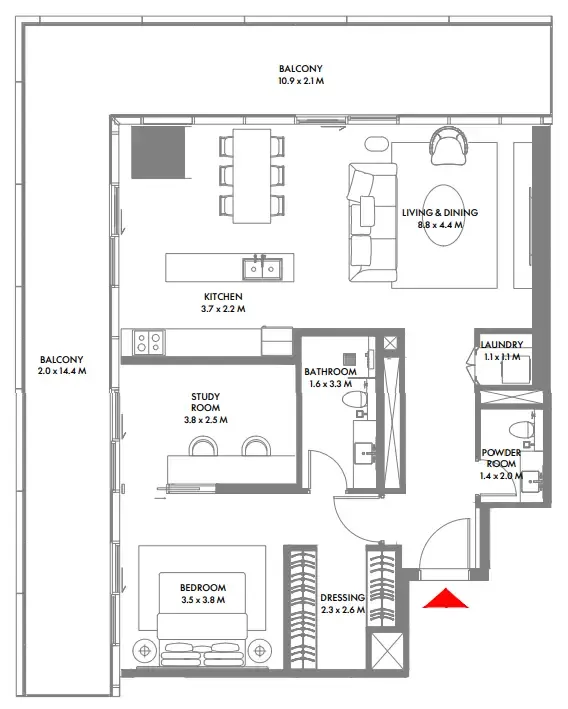 Arada W The Residences by Arada floor plan