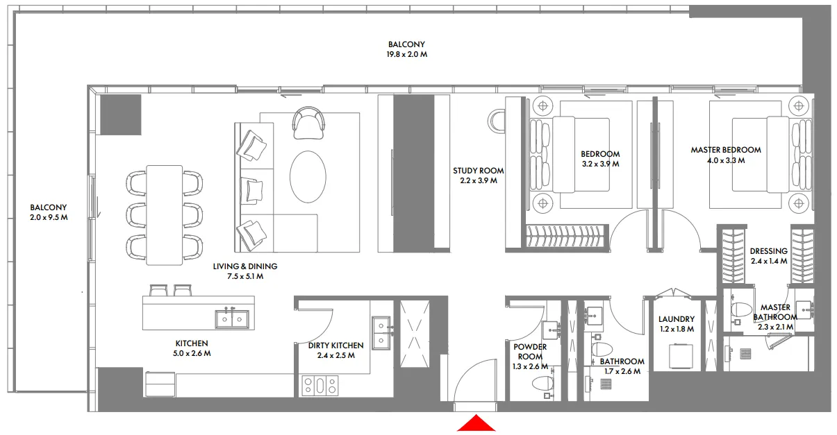 Arada W The Residences by Arada floor plan