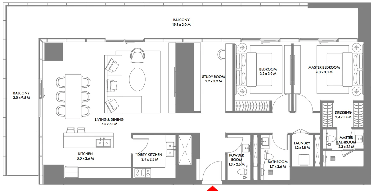 Arada W The Residences by Arada floor plan