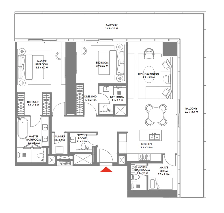 Arada W The Residences by Arada floor plan