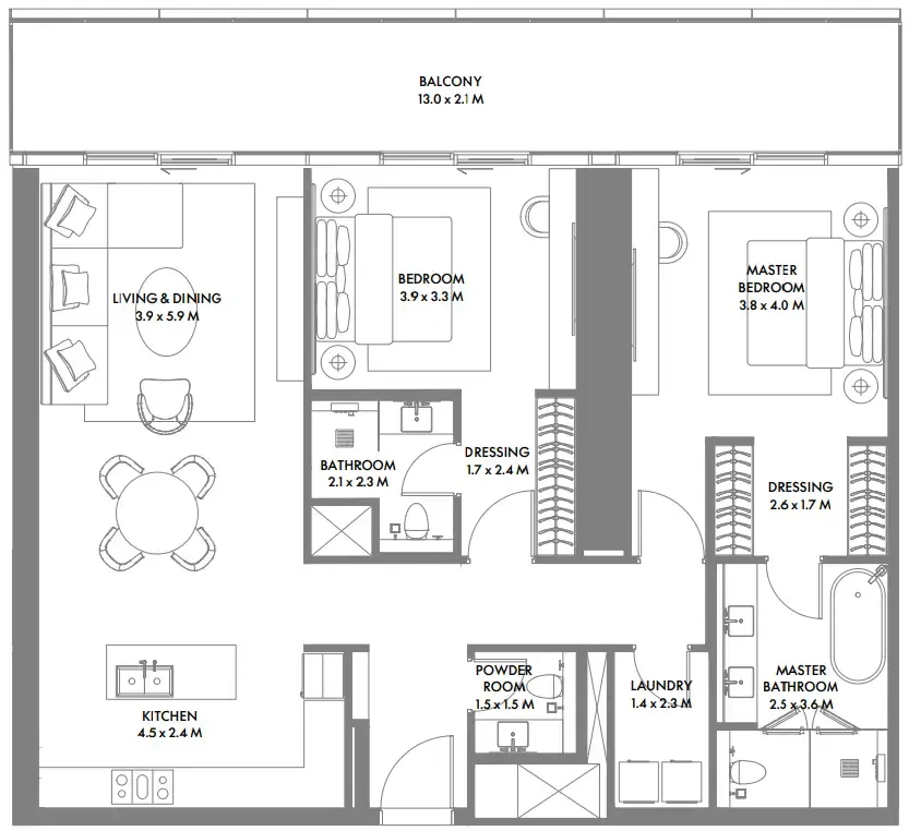 Arada W The Residences by Arada floor plan