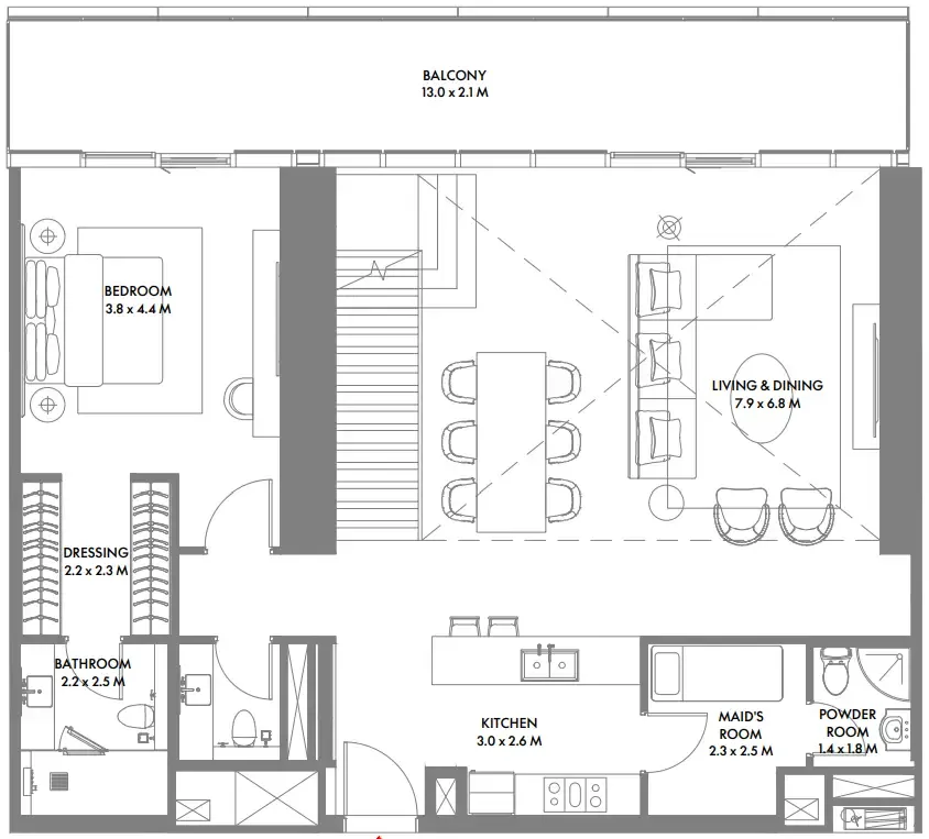 Arada W The Residences by Arada floor plan