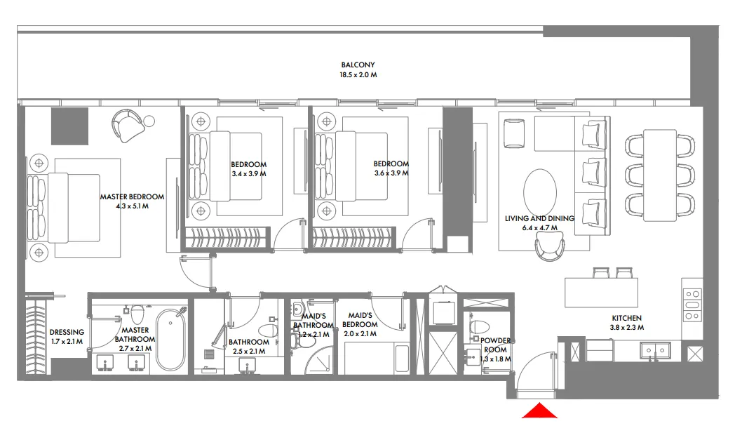 Arada W The Residences by Arada floor plan