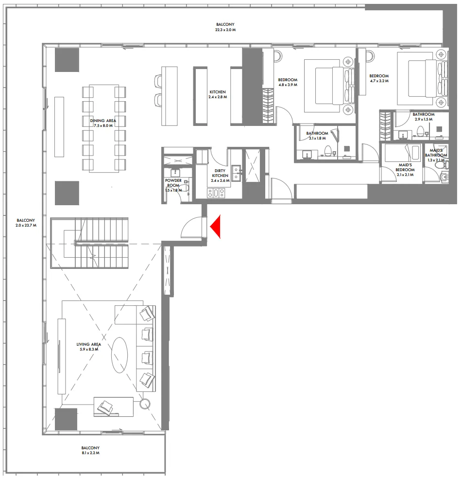 Arada W The Residences by Arada floor plan