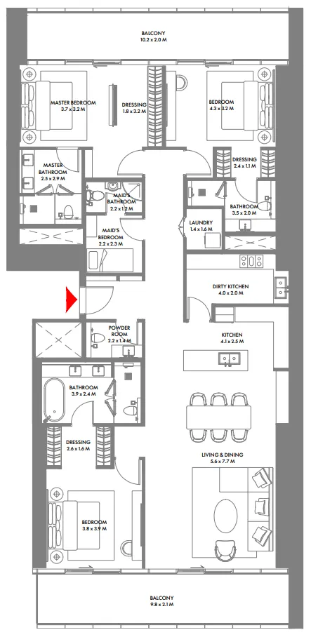 Arada W The Residences by Arada floor plan