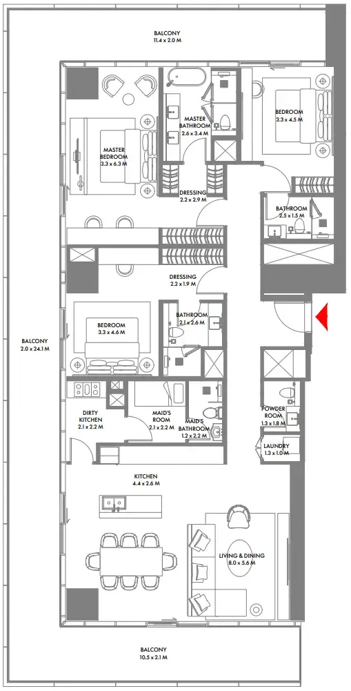 Arada W The Residences by Arada floor plan