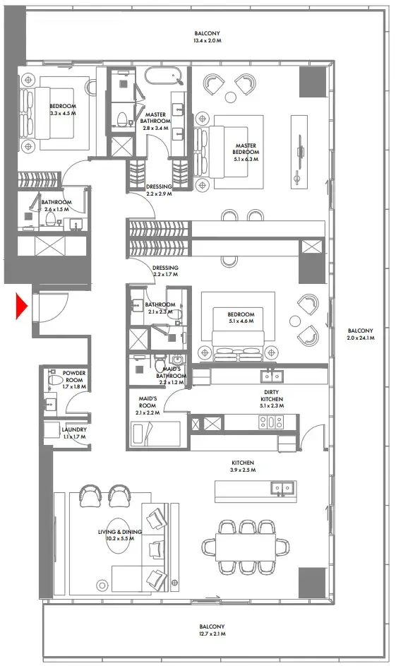 Arada W The Residences by Arada floor plan