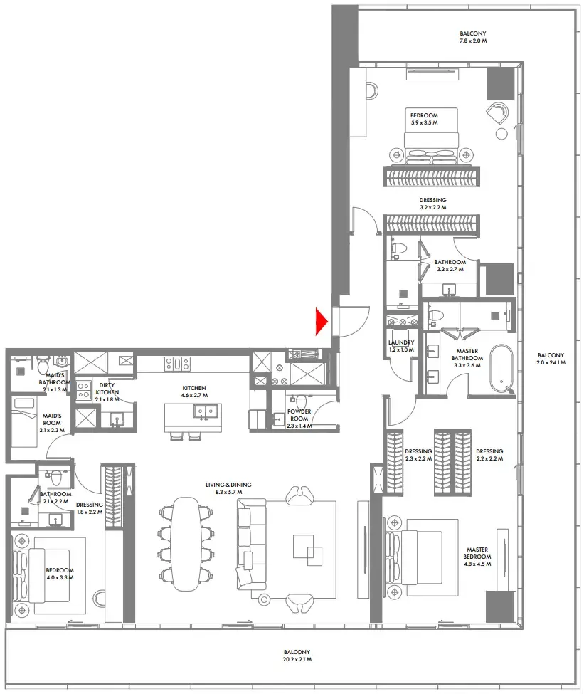Arada W The Residences by Arada floor plan
