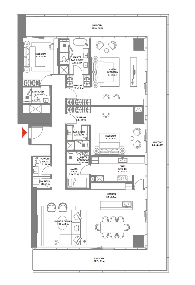 Arada W The Residences by Arada floor plan