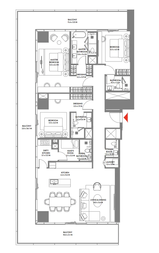 Arada W The Residences by Arada floor plan