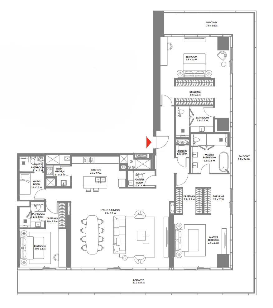 Arada W The Residences by Arada floor plan