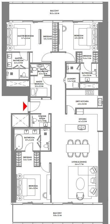 Arada W The Residences by Arada floor plan