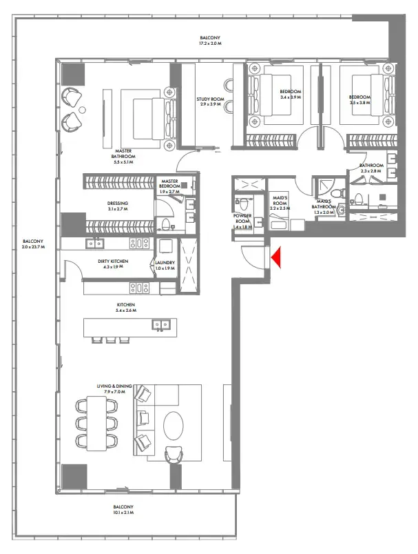 Arada W The Residences by Arada floor plan