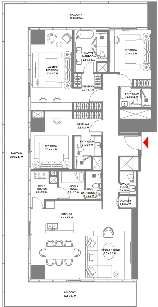 Arada W The Residences by Arada floor plan