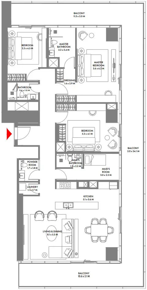 Arada W The Residences by Arada floor plan