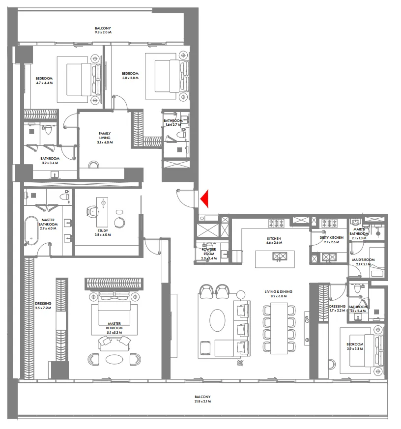 Arada W The Residences by Arada floor plan