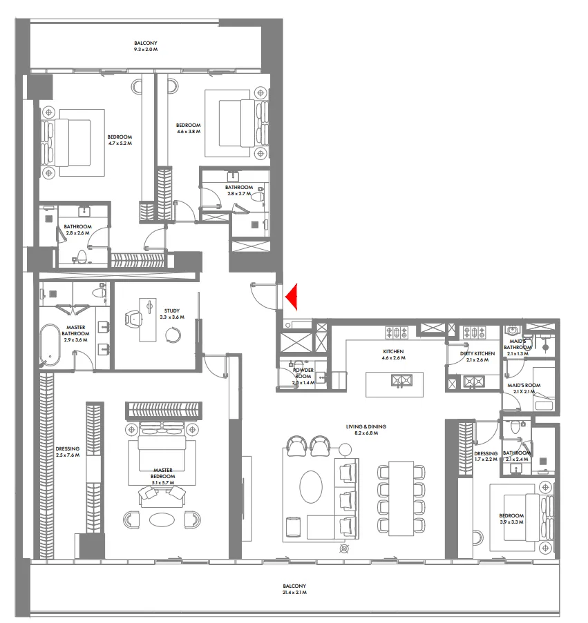 Arada W The Residences by Arada floor plan