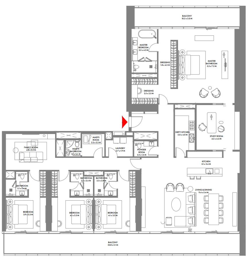 Arada W The Residences by Arada floor plan