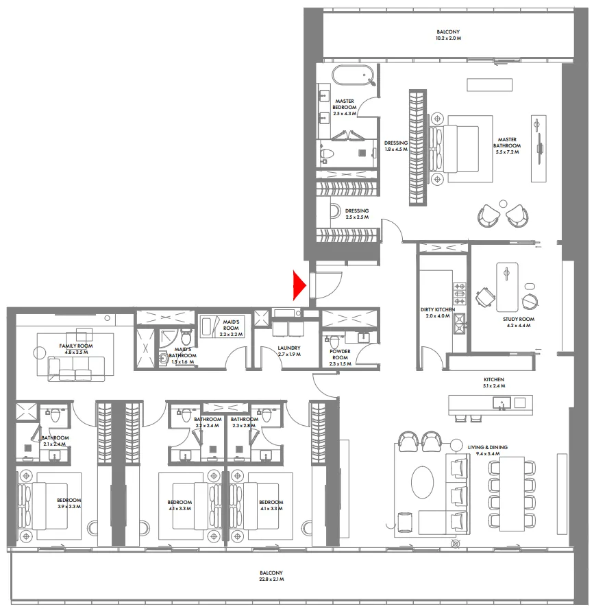 Arada W The Residences by Arada floor plan
