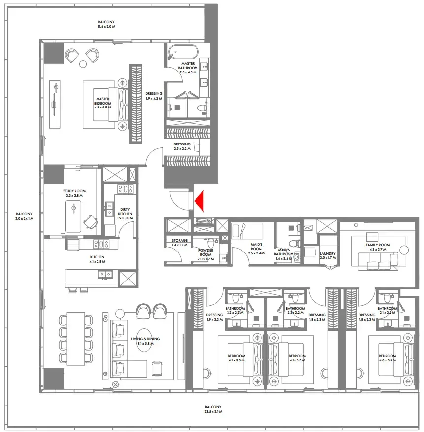 Arada W The Residences by Arada floor plan