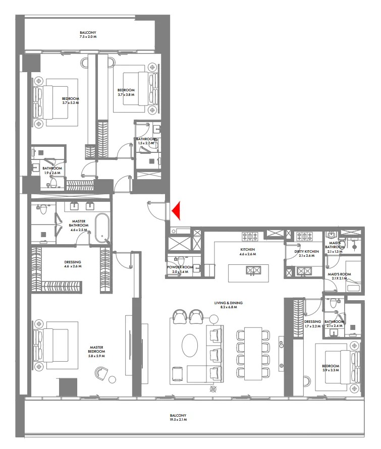Arada W The Residences by Arada floor plan
