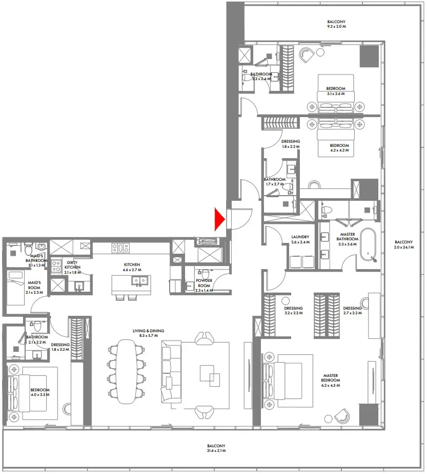 Arada W The Residences by Arada floor plan