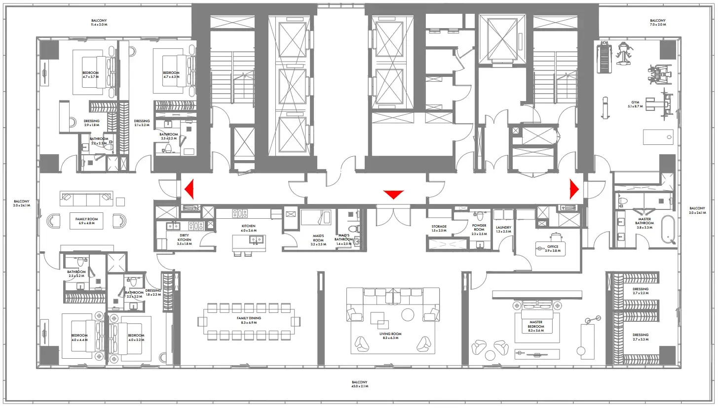 Arada W The Residences by Arada floor plan