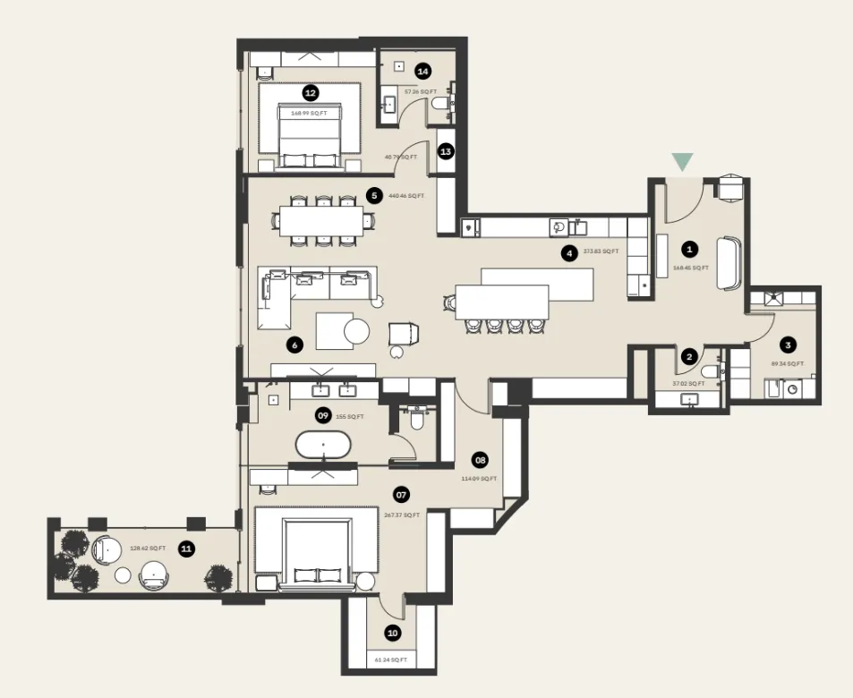 Al Hamra Waldorf Astoria Residences floor plan