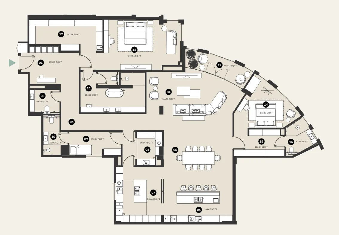 Al Hamra Waldorf Astoria Residences floor plan