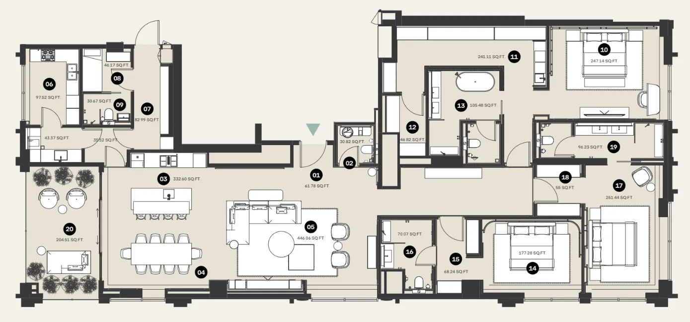 Al Hamra Waldorf Astoria Residences floor plan