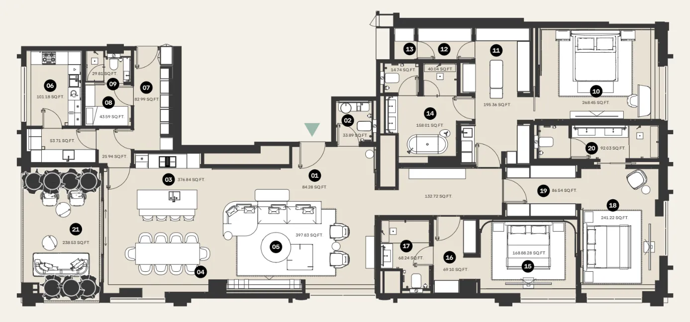 Al Hamra Waldorf Astoria Residences floor plan