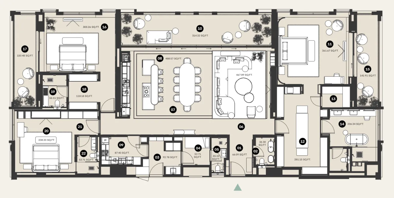 Al Hamra Waldorf Astoria Residences floor plan