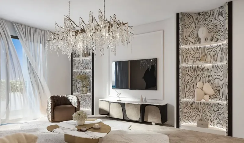 Interior at Weybridge Gardens 4 in Dubailand Residence Complex Dubai