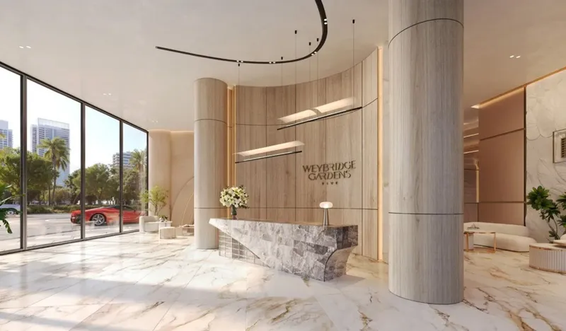 Lobby at Weybridge Gardens 5 in Dubailand Residence Complex Dubai