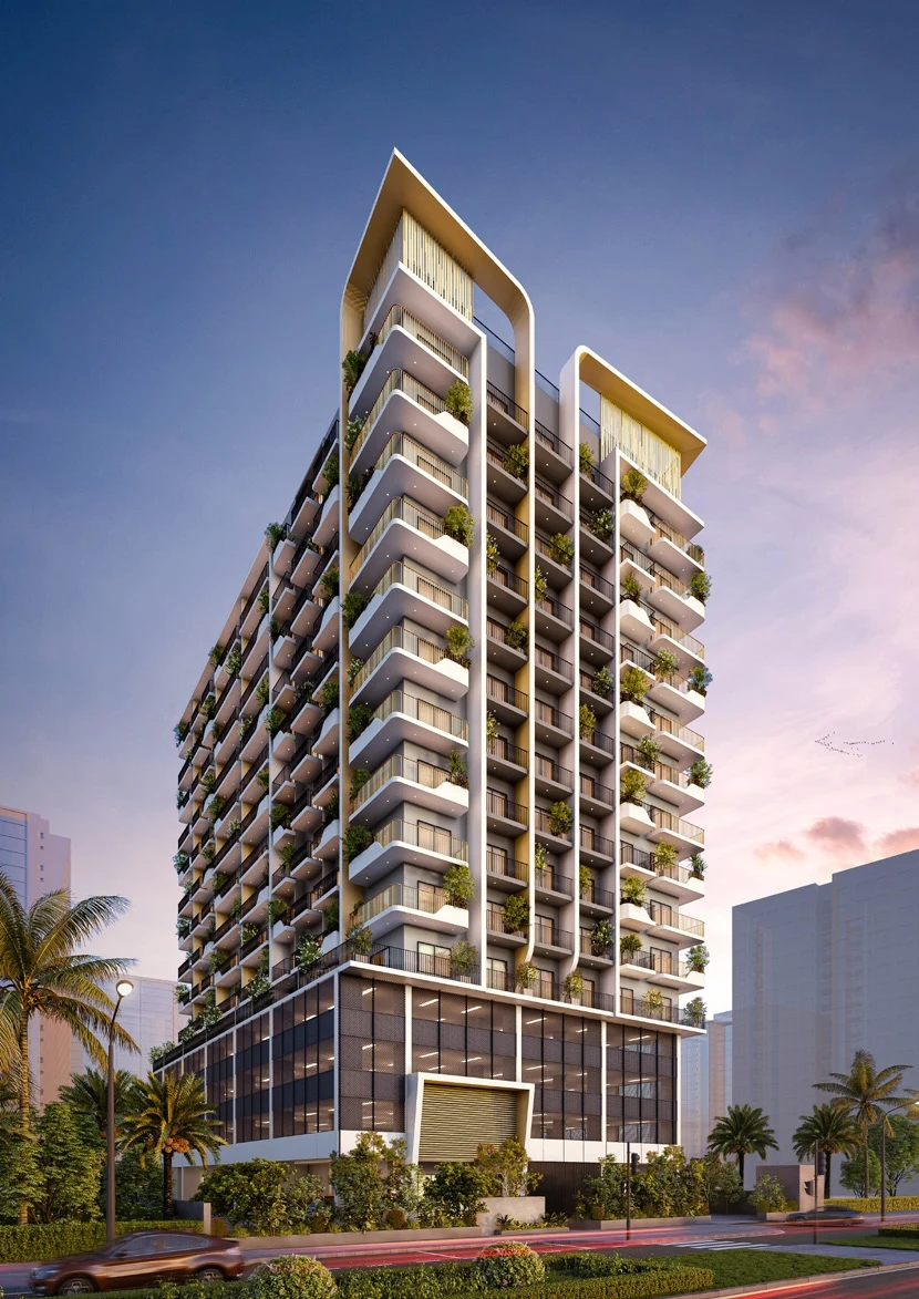 Weybridge Gardens apartments in Dubailand Residence Complex, Dubai