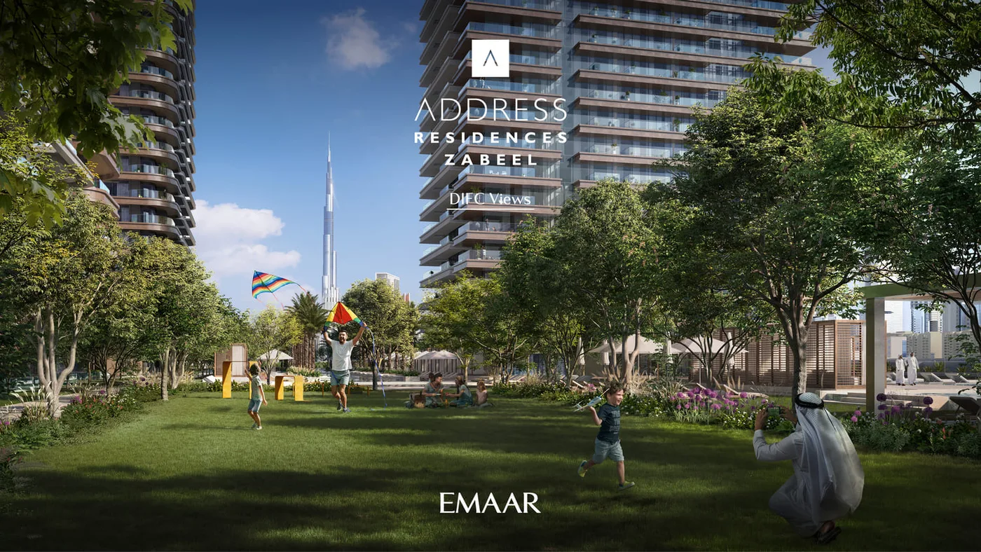 Shaded Kids Pool & Kids’ Play Area amenity image at Address Residences Zabeel