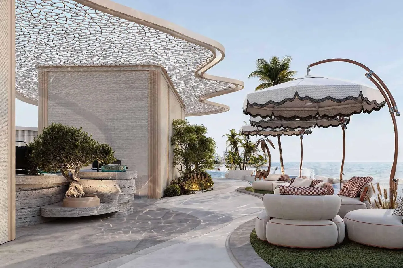 Beach Club & Rooftop BBQ Station amenity image at Amra Residences