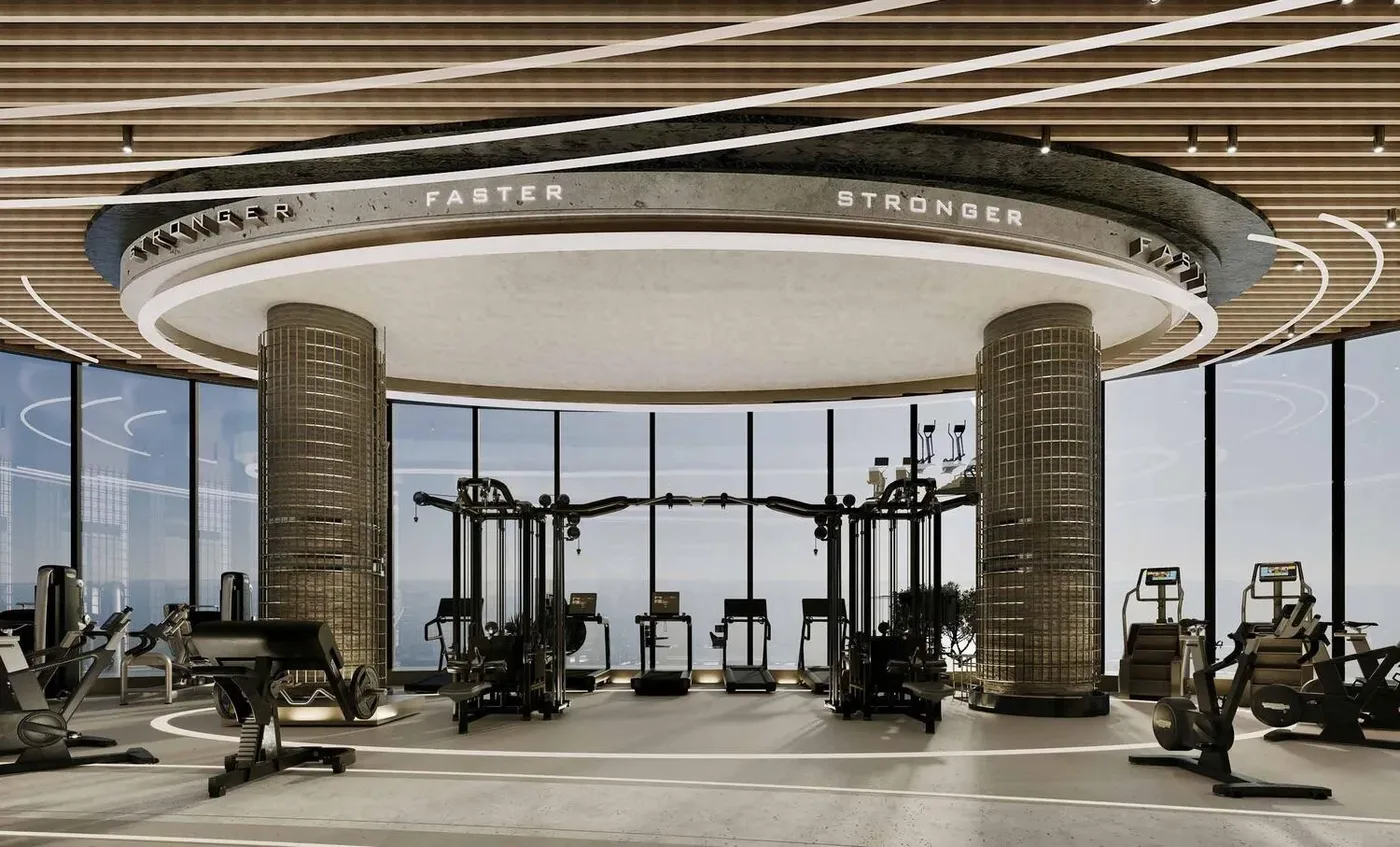 Panoramic Sea View Gym amenity image at Amra Residences
