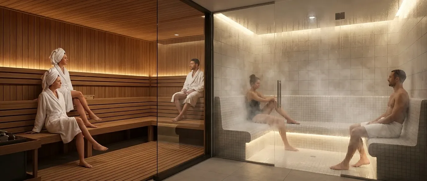 Steam & Sauna Room amenity image at Amwaj Tower