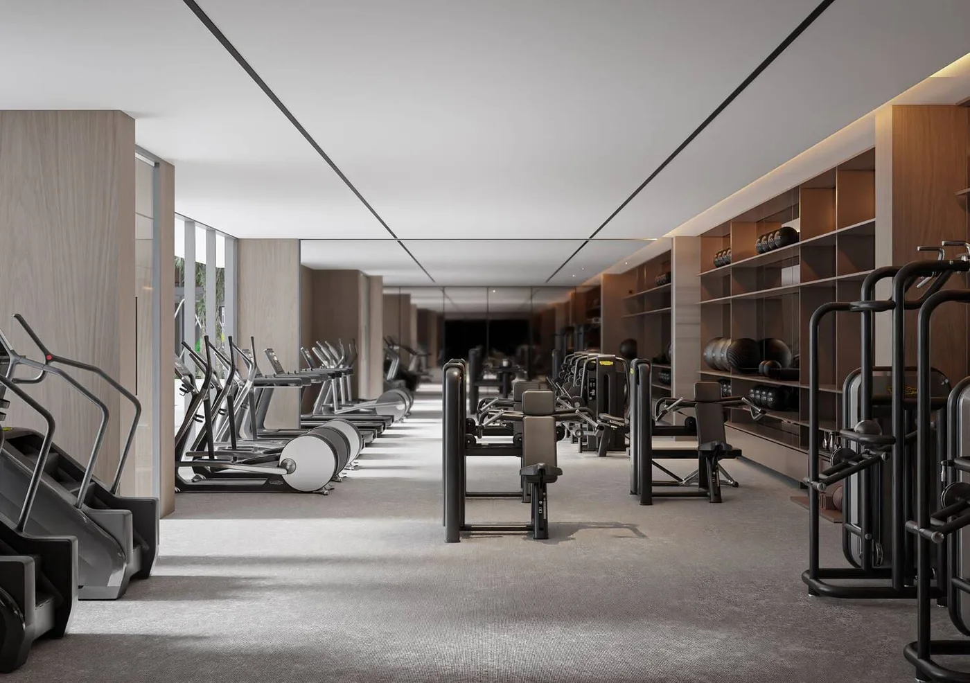 Well-Equipped Gym amenity image at Aura Elegance