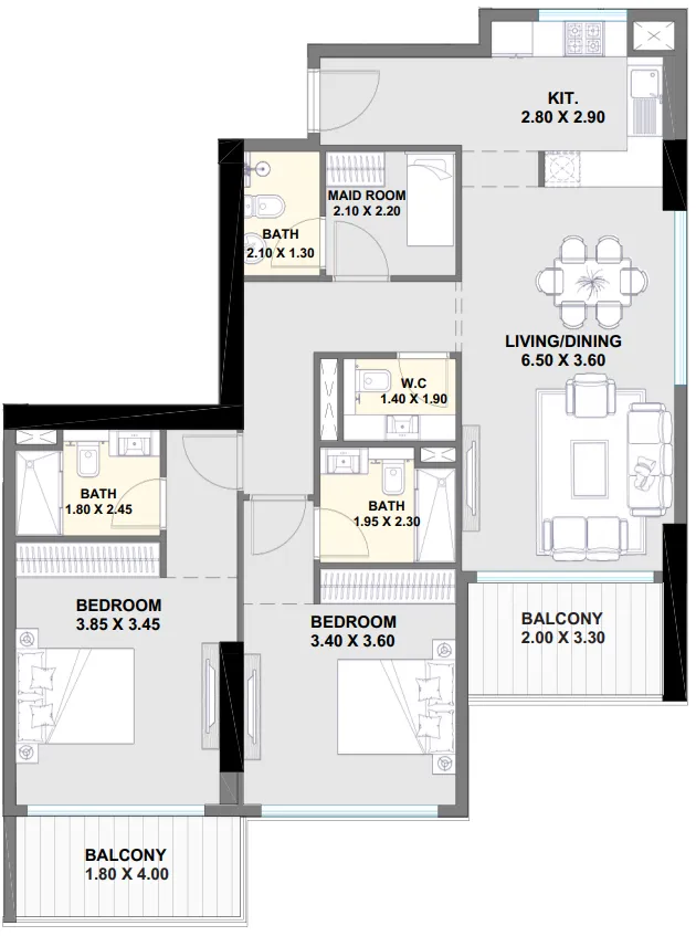 Invest Group Overseas (IGO) Ayaan Heights 1 floor plan
